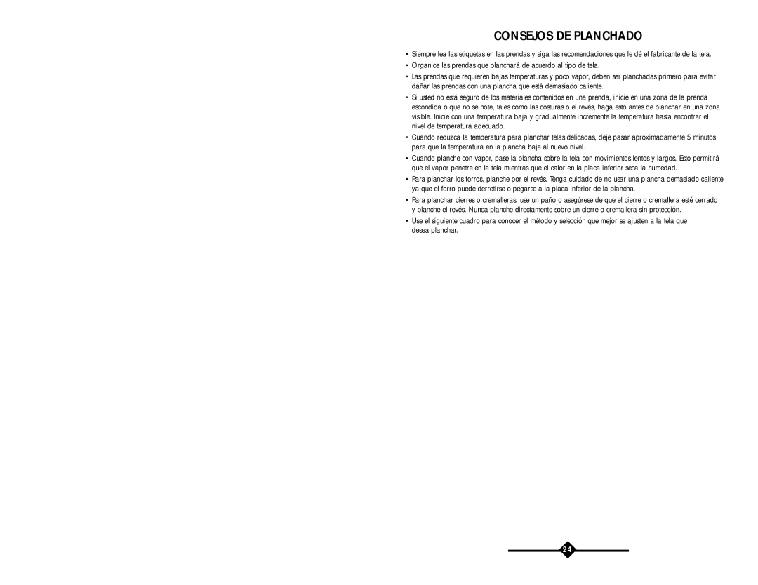Sunbeam LX instruction manual Consejos De Planchado 