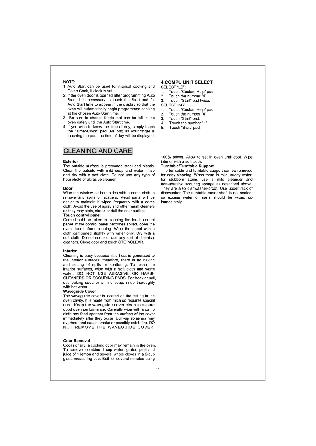 Sunbeam Major Appliances SNM1501RAQ, SNM1501RAW, SNM1501RAB manual 