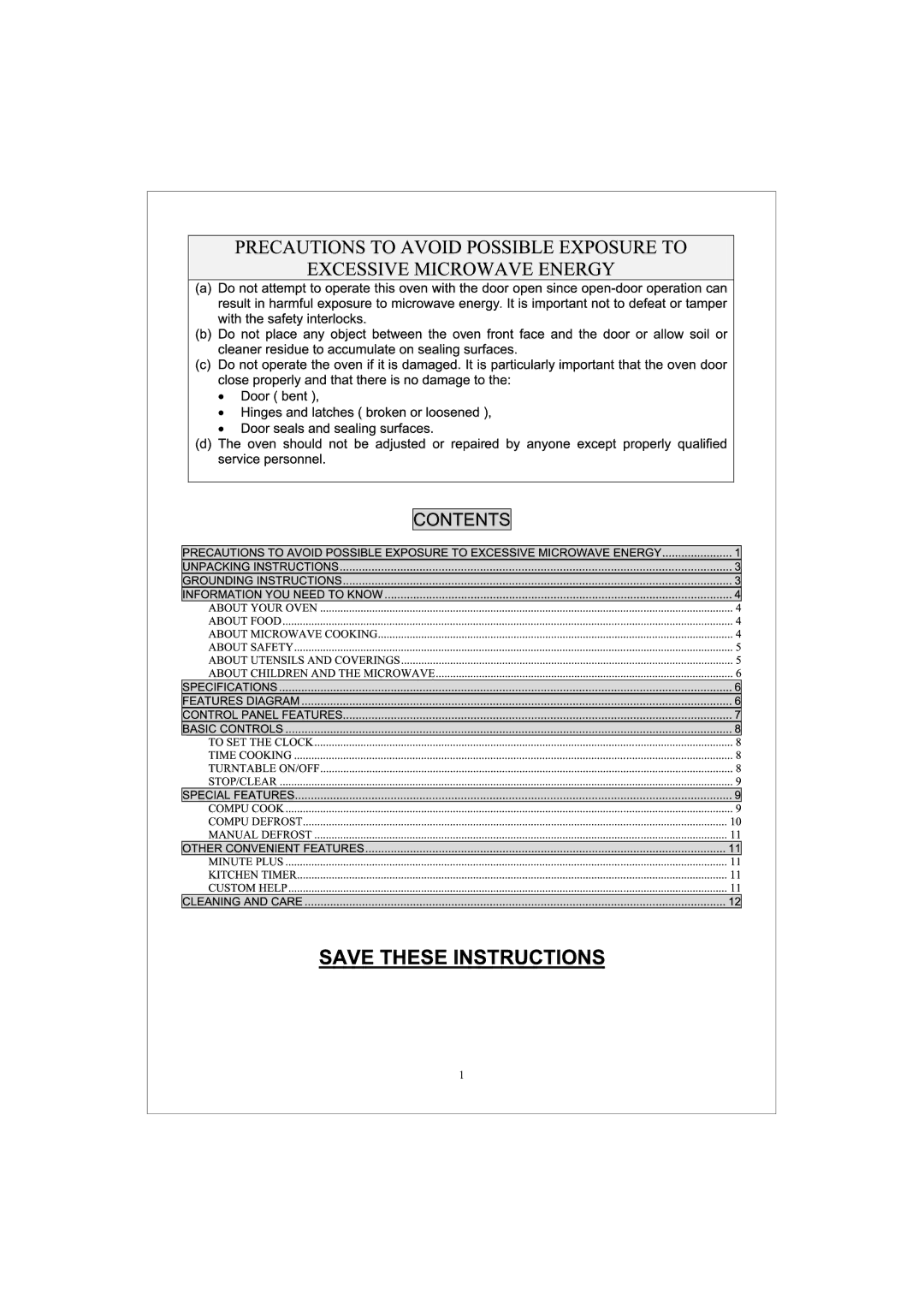 Sunbeam Major Appliances SNM1501RAB, SNM1501RAW, SNM1501RAQ manual 