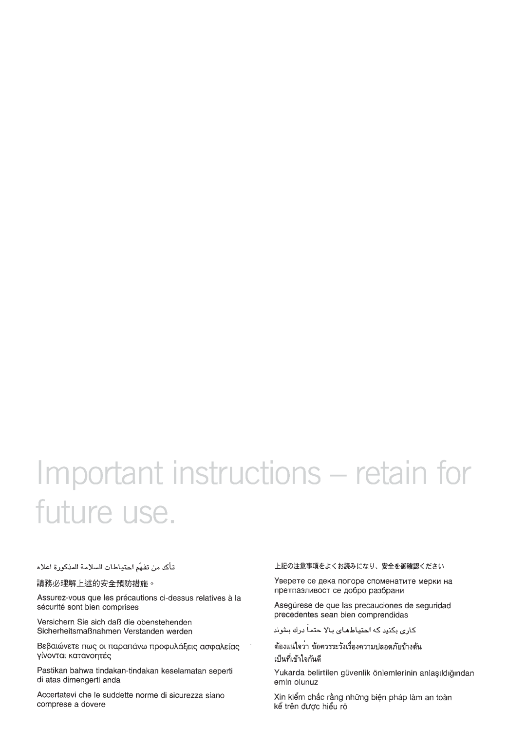 Sunbeam PB9500 manual Important instructions - retain for future use 