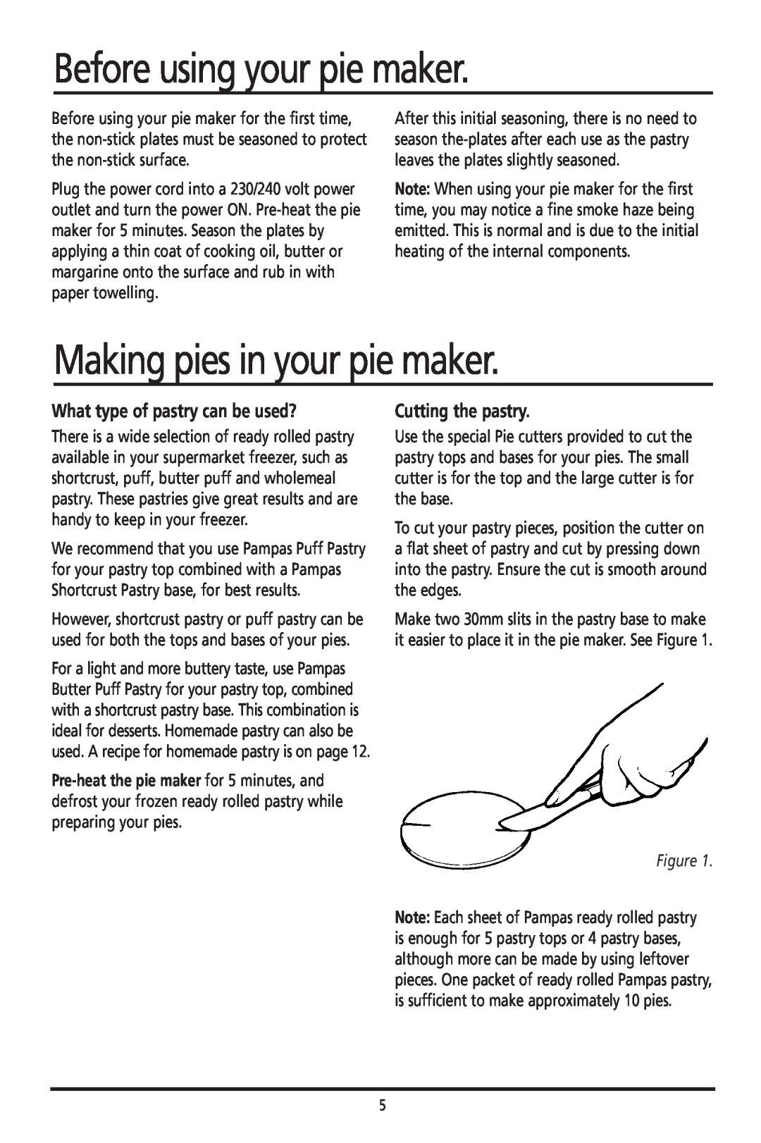 Sunbeam PM040 manual Before using your pie maker, Making pies in your pie maker, What type of pastry can be used? 