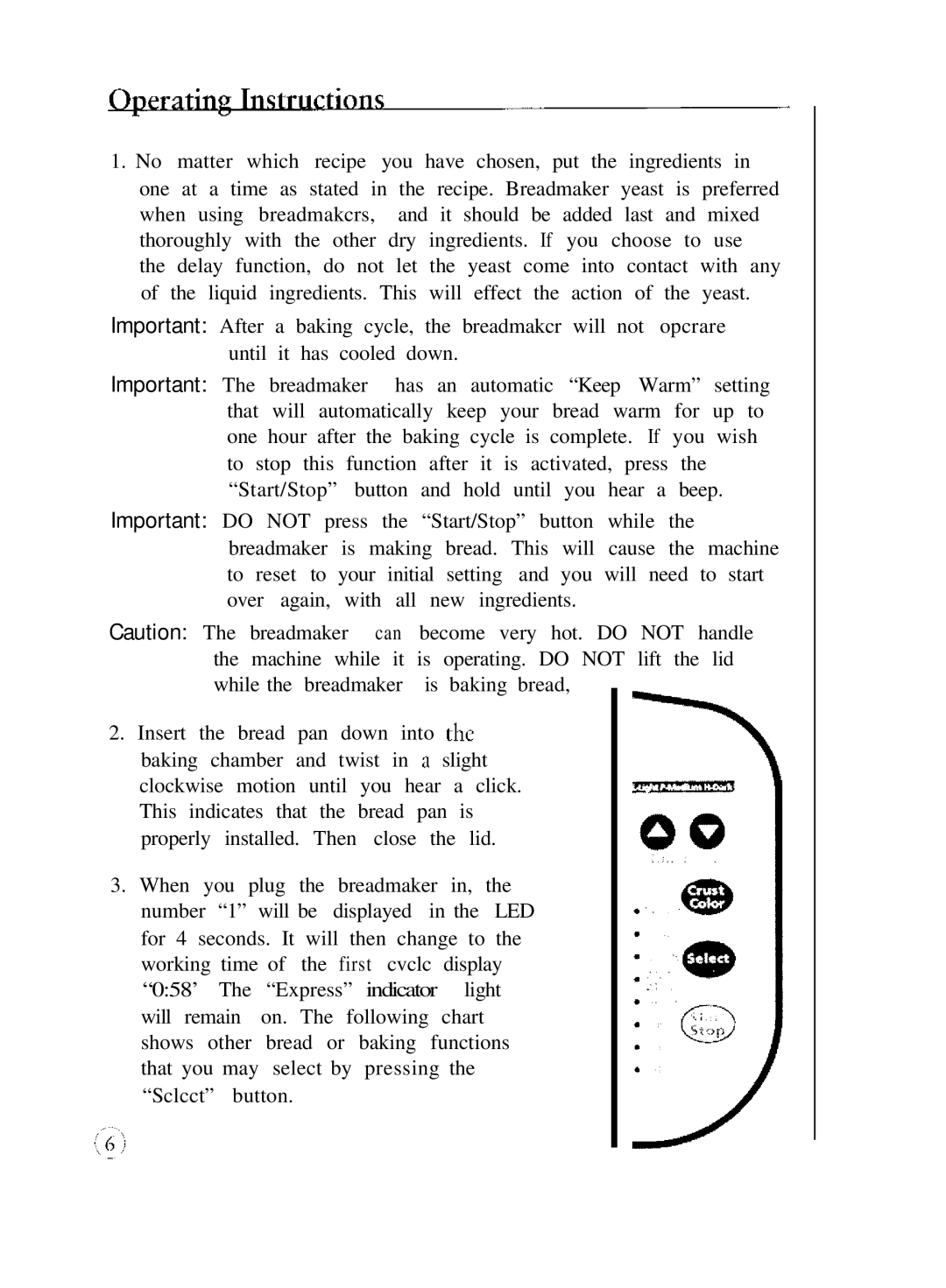 Sunbeam P.N. 109934 manual 