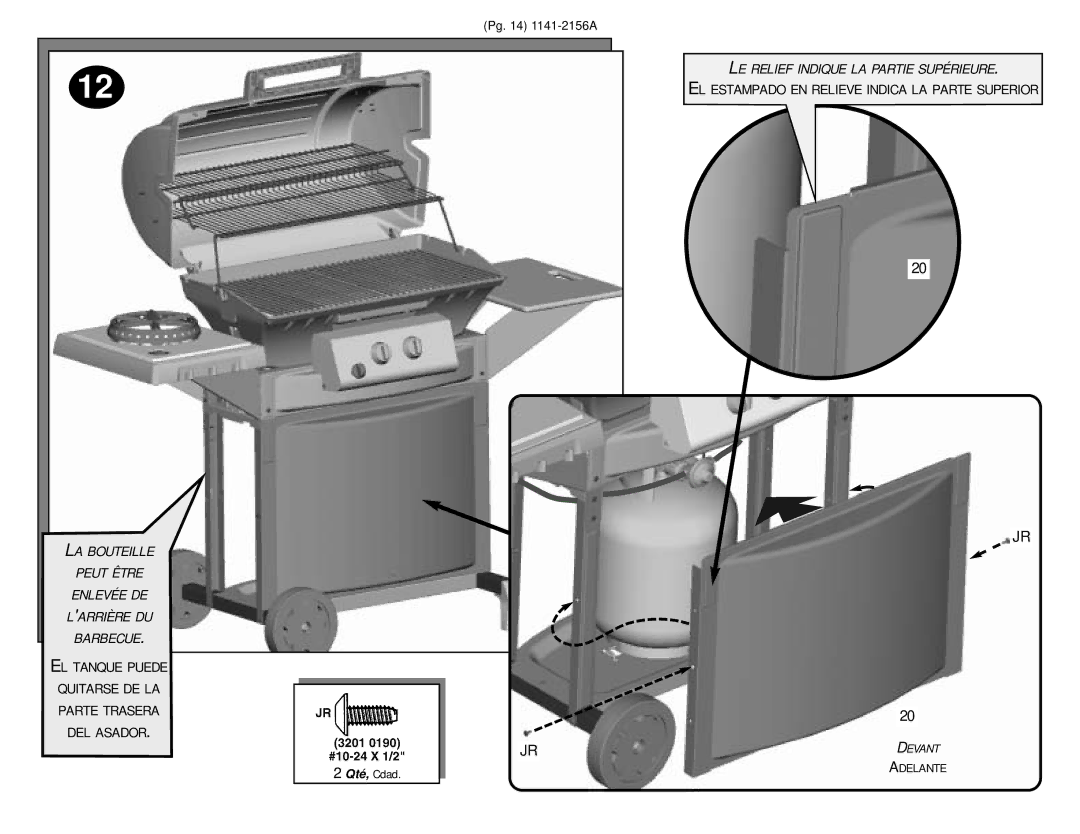 Sunbeam S T 6 5 0 1 E P B warranty LA Bouteille Peut Être Enlevée DE Larrière DU Barbecue 