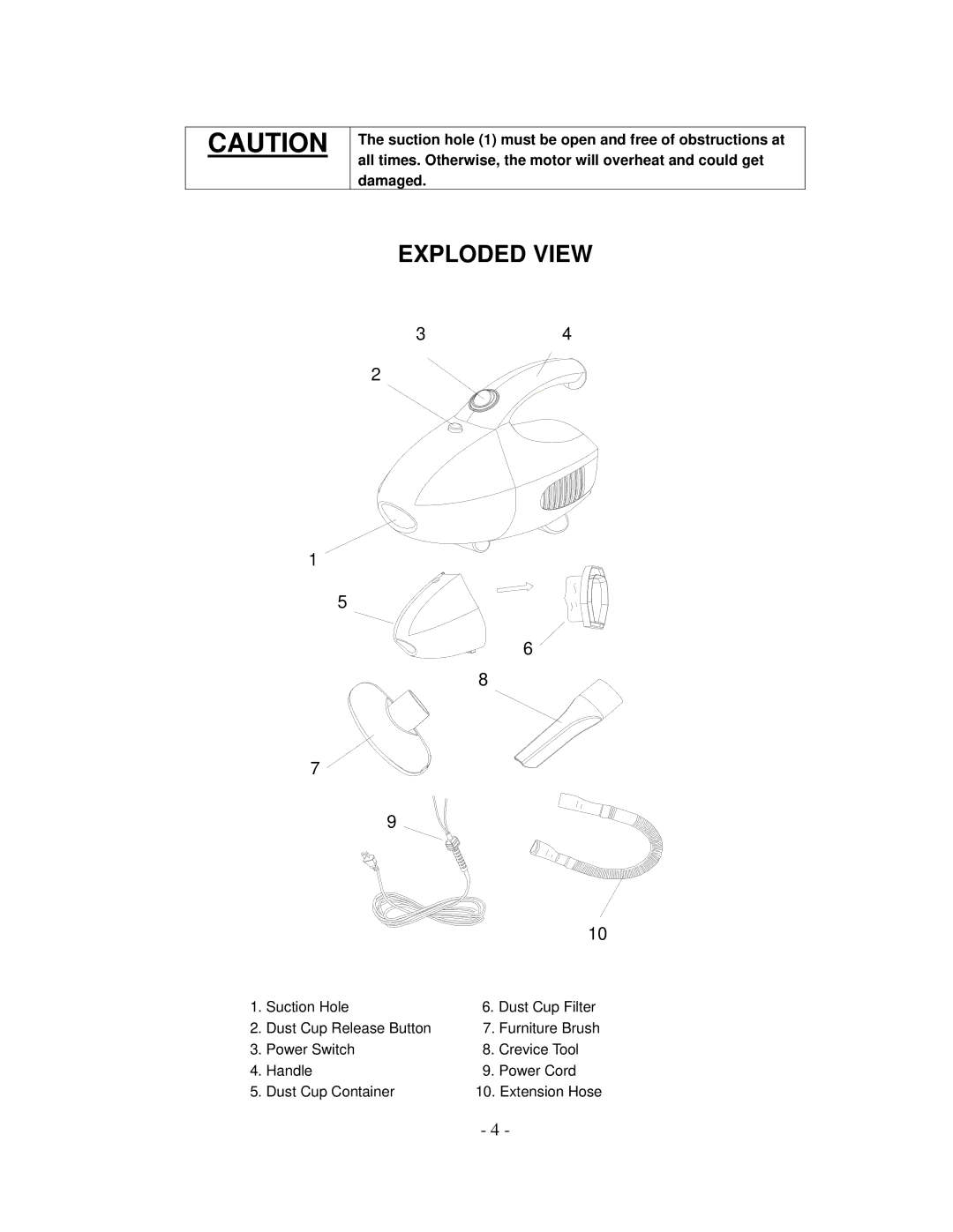 Sunbeam SBH-200 manual Exploded View 