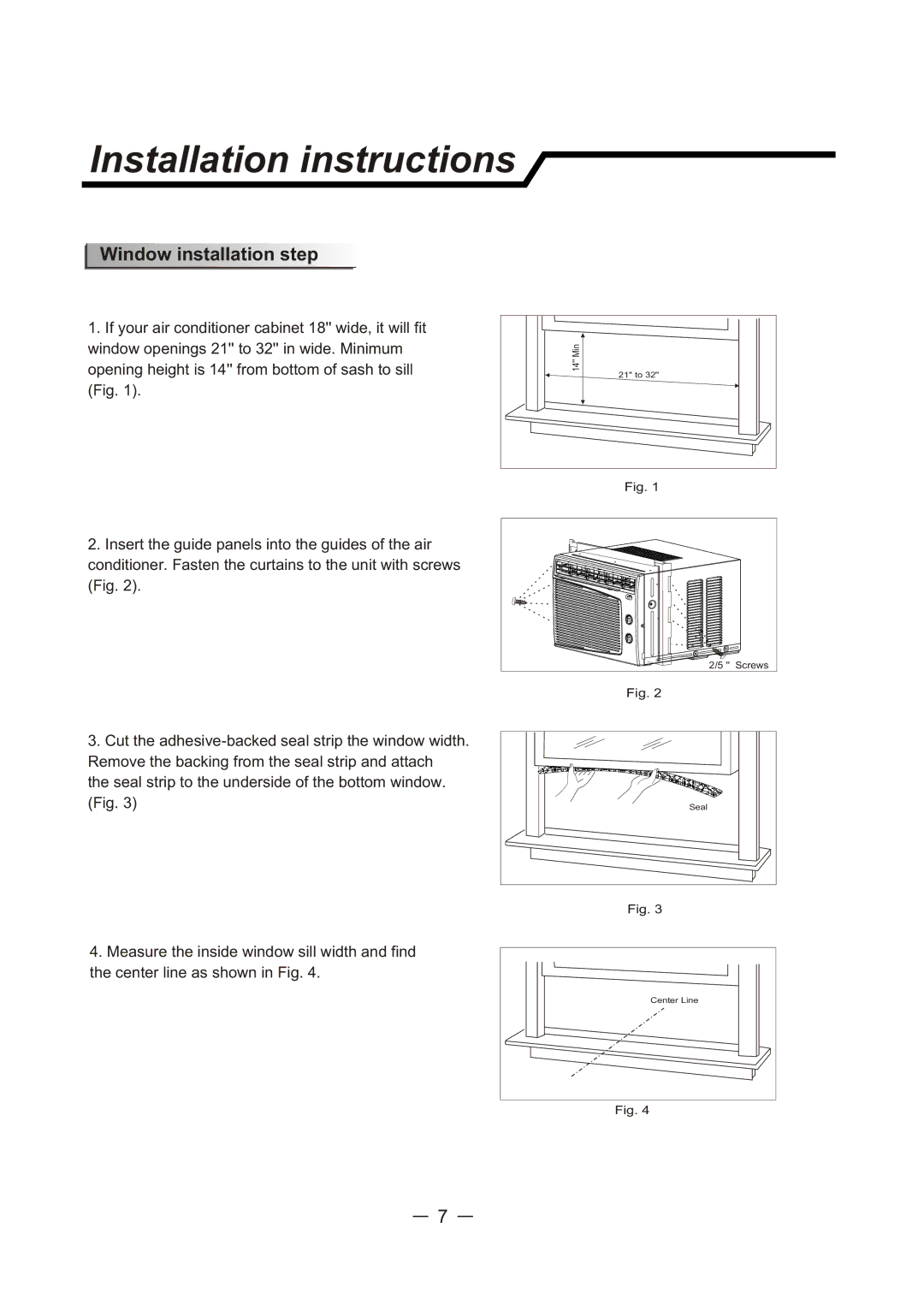 Sunbeam SCA062RWB1 user manual Window installation step 