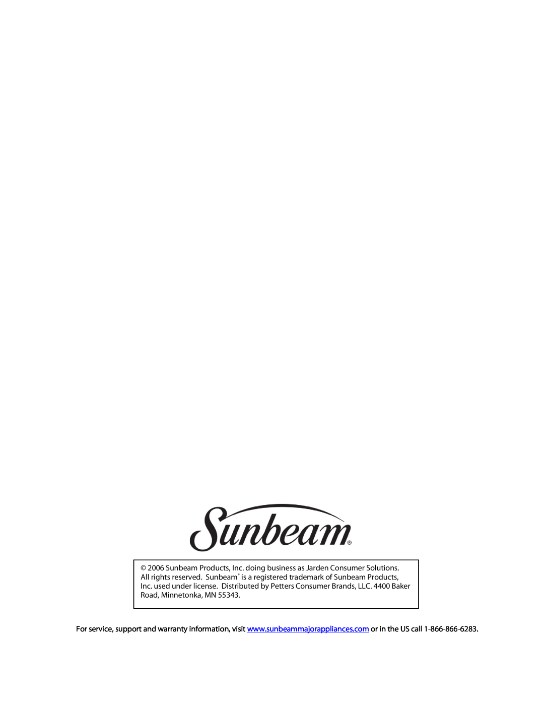 Sunbeam SCA062RWB1 user manual 