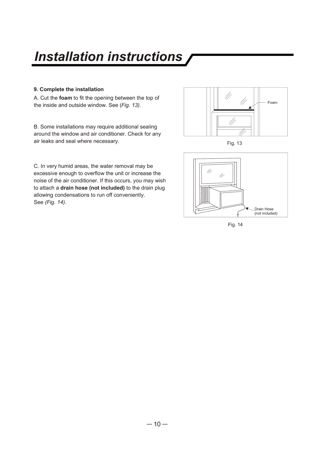 Sunbeam SCA103RWB1 user manual Complete the installation 