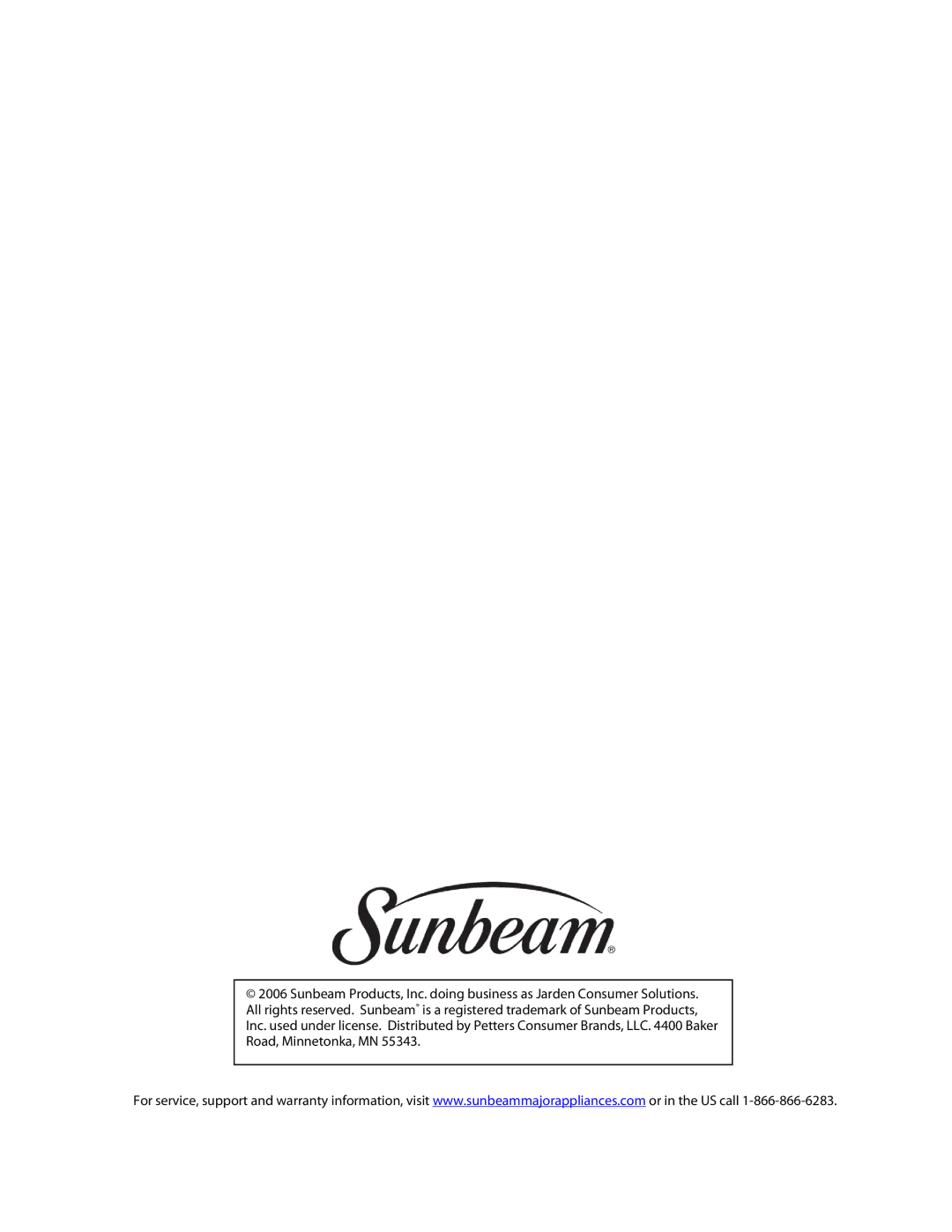 Sunbeam SCA103RWB1 user manual 