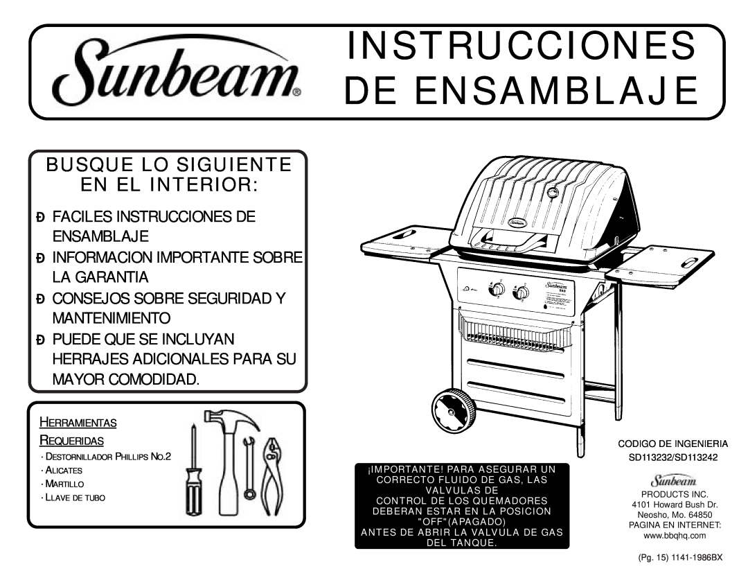 Sunbeam SD113232, SD113242 warranty Instrucciones De Ensamblaje, Busque Lo Siguiente En El Interior 