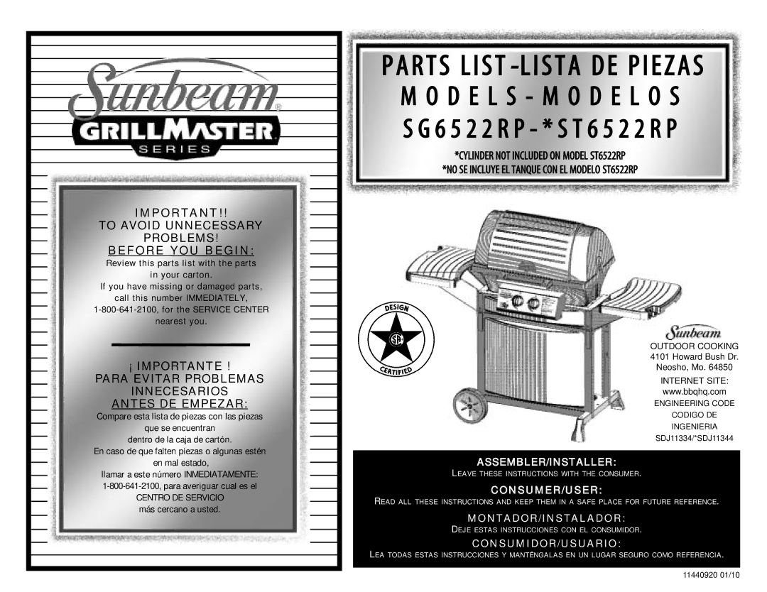 Sunbeam ST6522RP, SG6522RP manual To Avoid Unnecessary Problems Before YOU Begin 