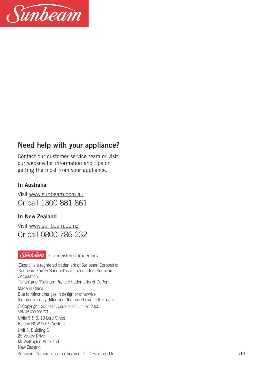 Sunbeam SK4200P, FP5500P, FP5900P, FP5910, FP5610P, FP5920 manual Need help with your appliance? 