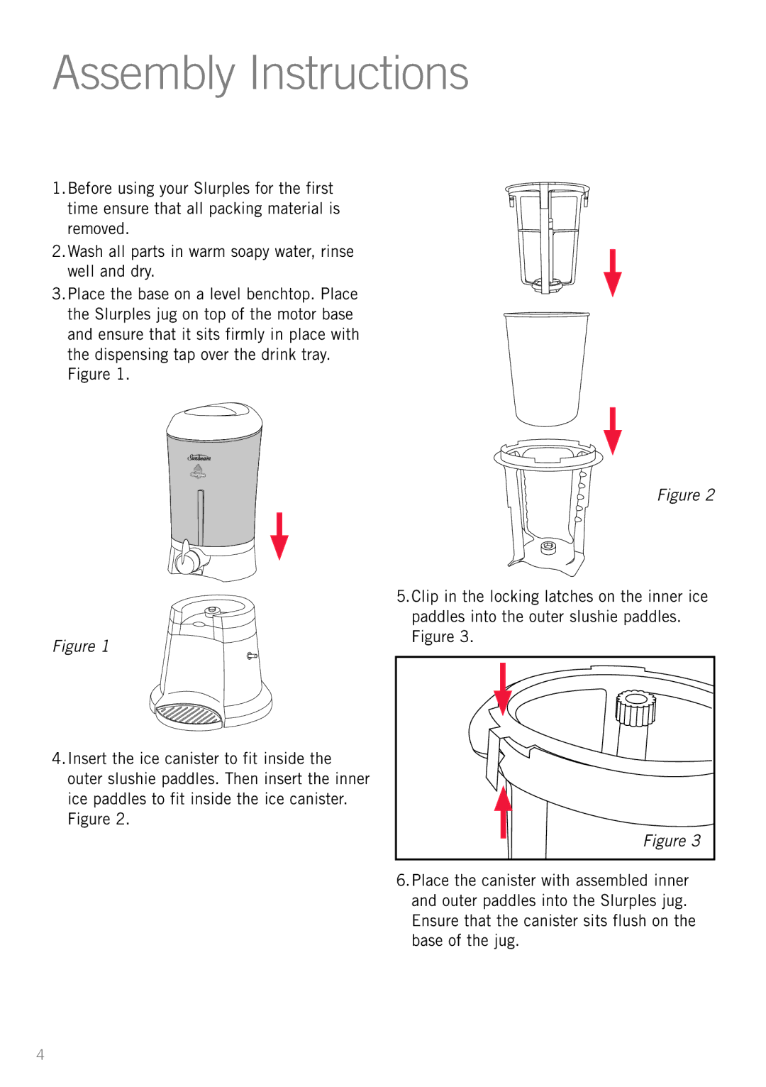 Sunbeam SL4600 manual Assembly Instructions 