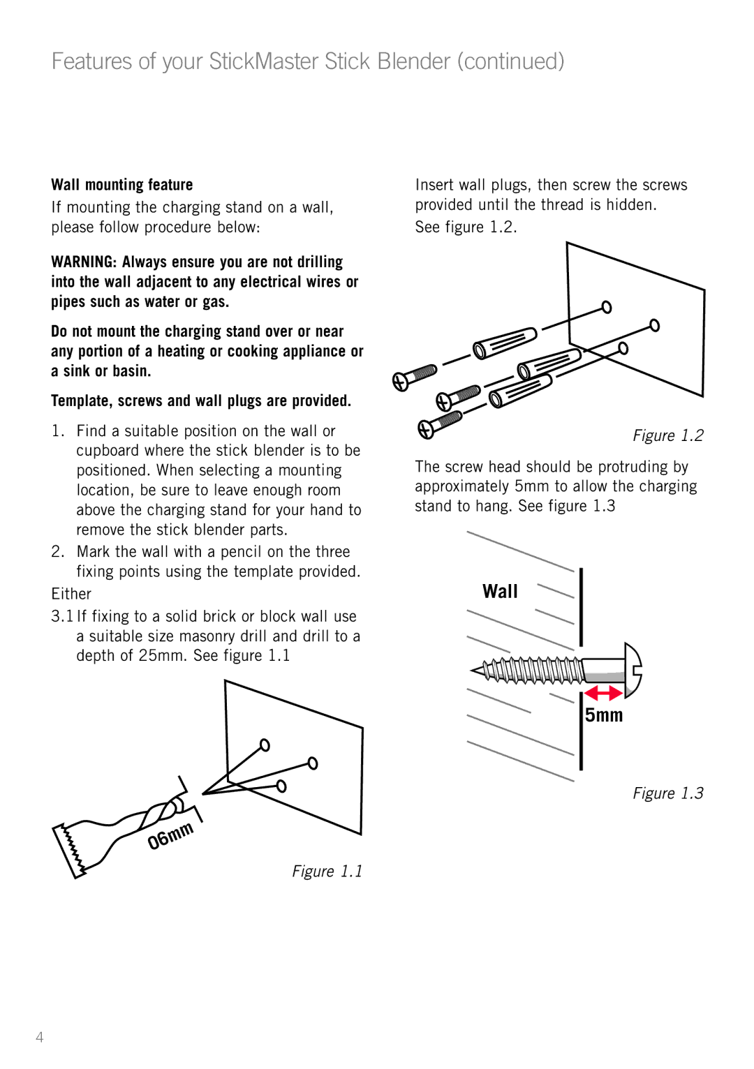 Sunbeam SM8700 manual Features of your StickMaster Stick Blender, Wall mounting feature 