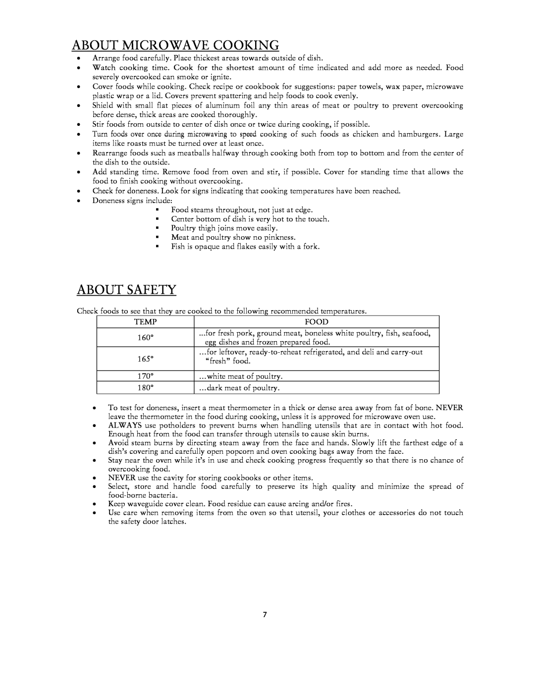 Sunbeam SNM1502RAS user manual About Microwave Cooking, About Safety 