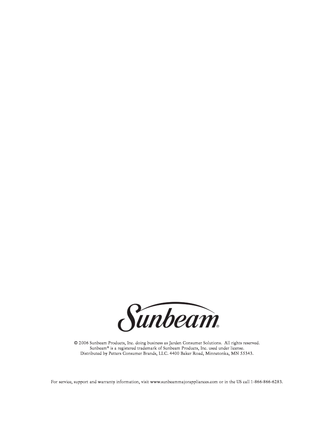 Sunbeam SNV11CBRB user manual 