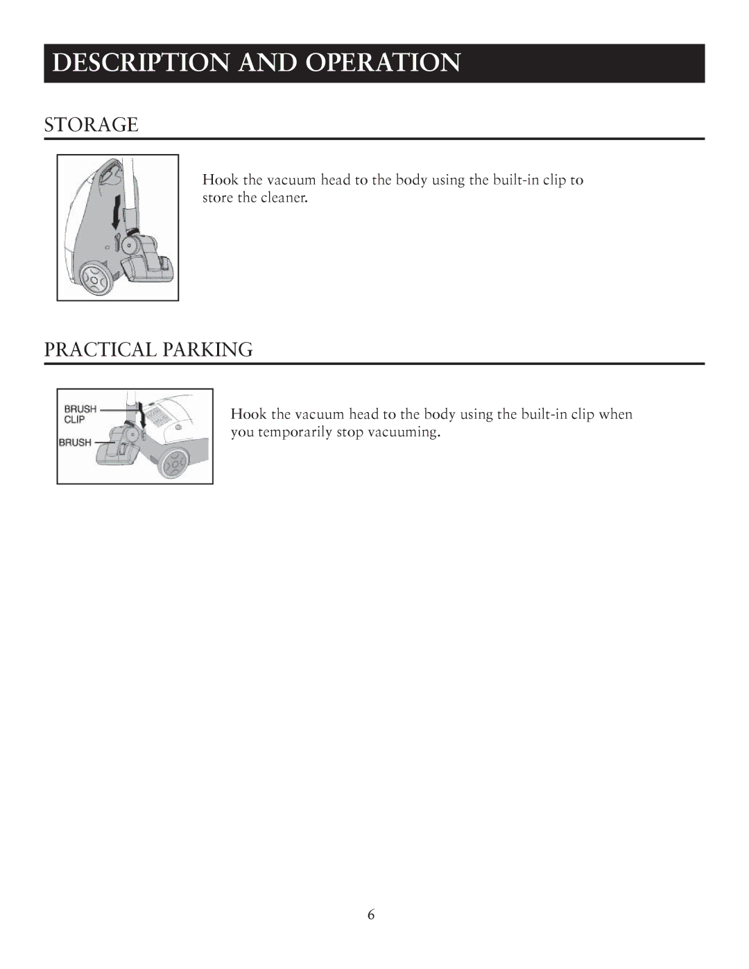 Sunbeam SNV12CBRB user manual Storage, Practical Parking 