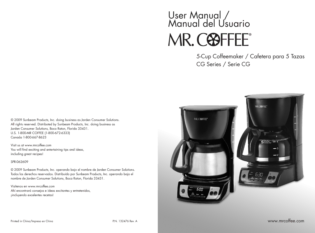 Sunbeam SPR-062609 user manual Manual del Usuario 