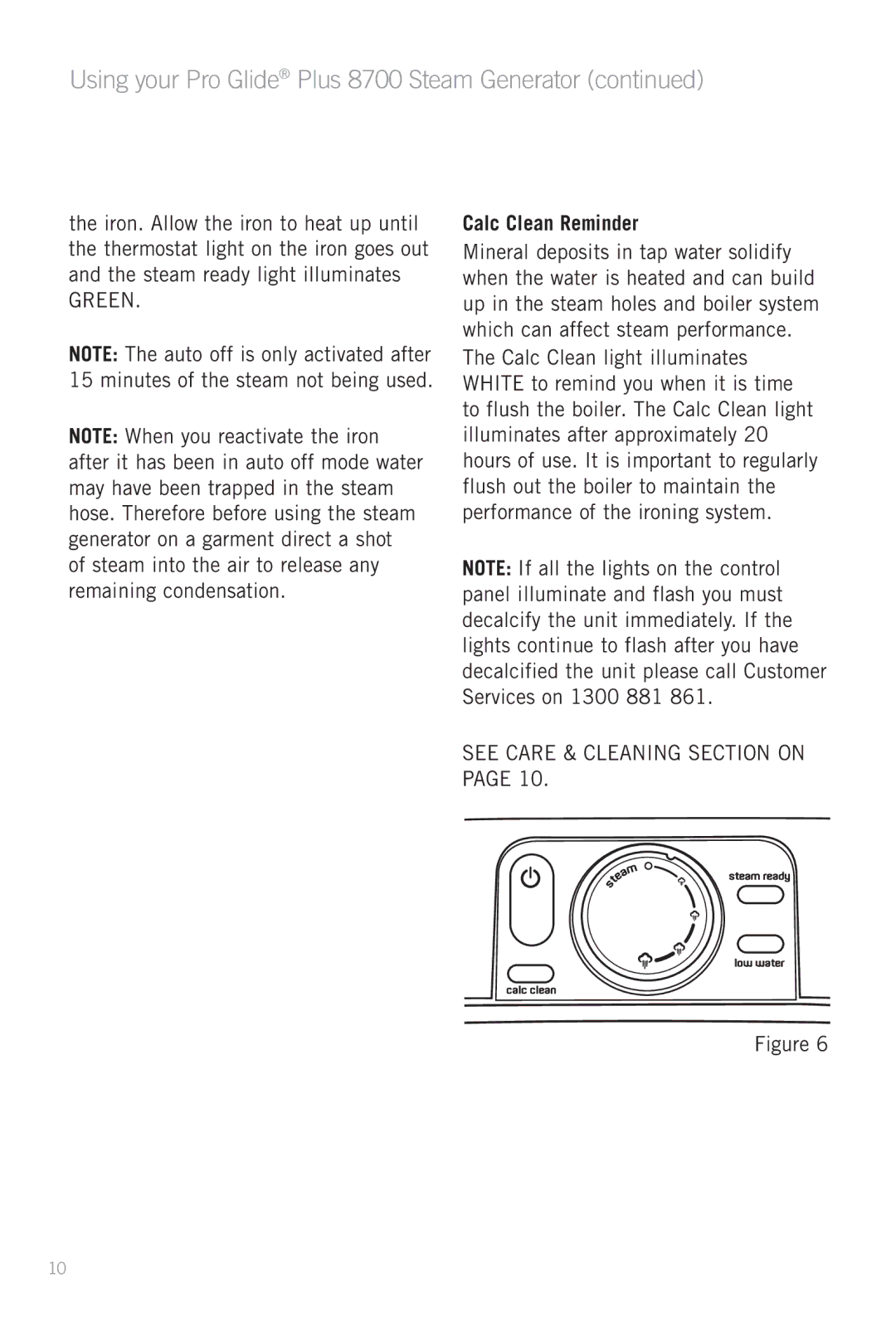 Sunbeam SR8700 manual Calc Clean Reminder 