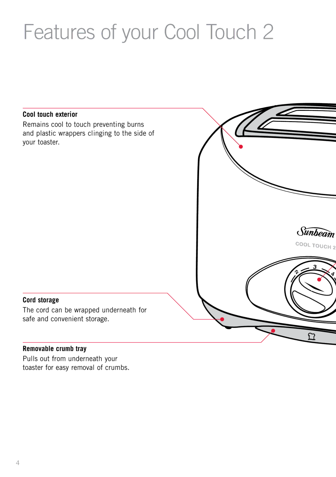 Sunbeam TA2210, TA1210, TA2410 manual Features of your Cool Touch 