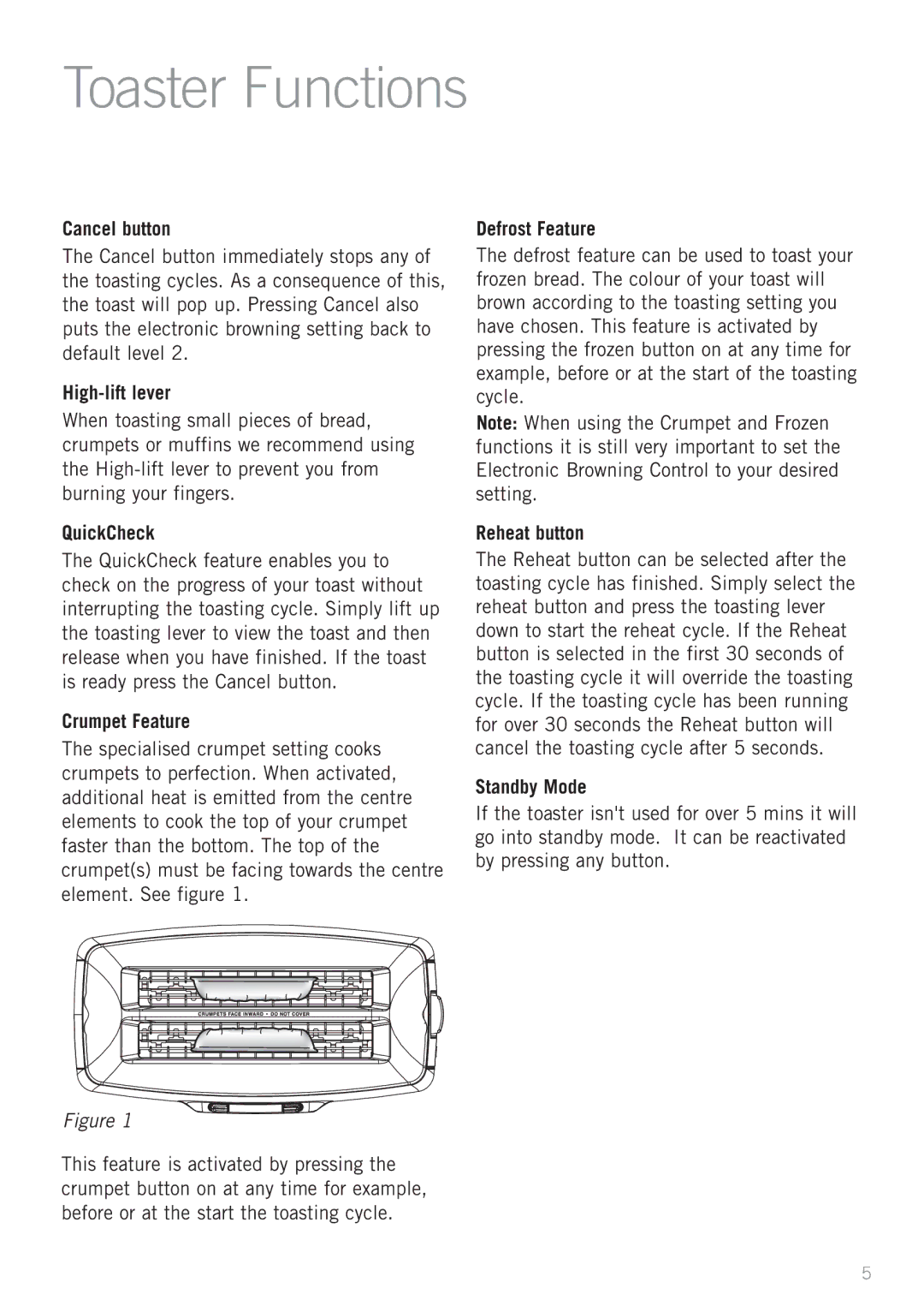 Sunbeam TA6420, TA6440 manual Toaster Functions 