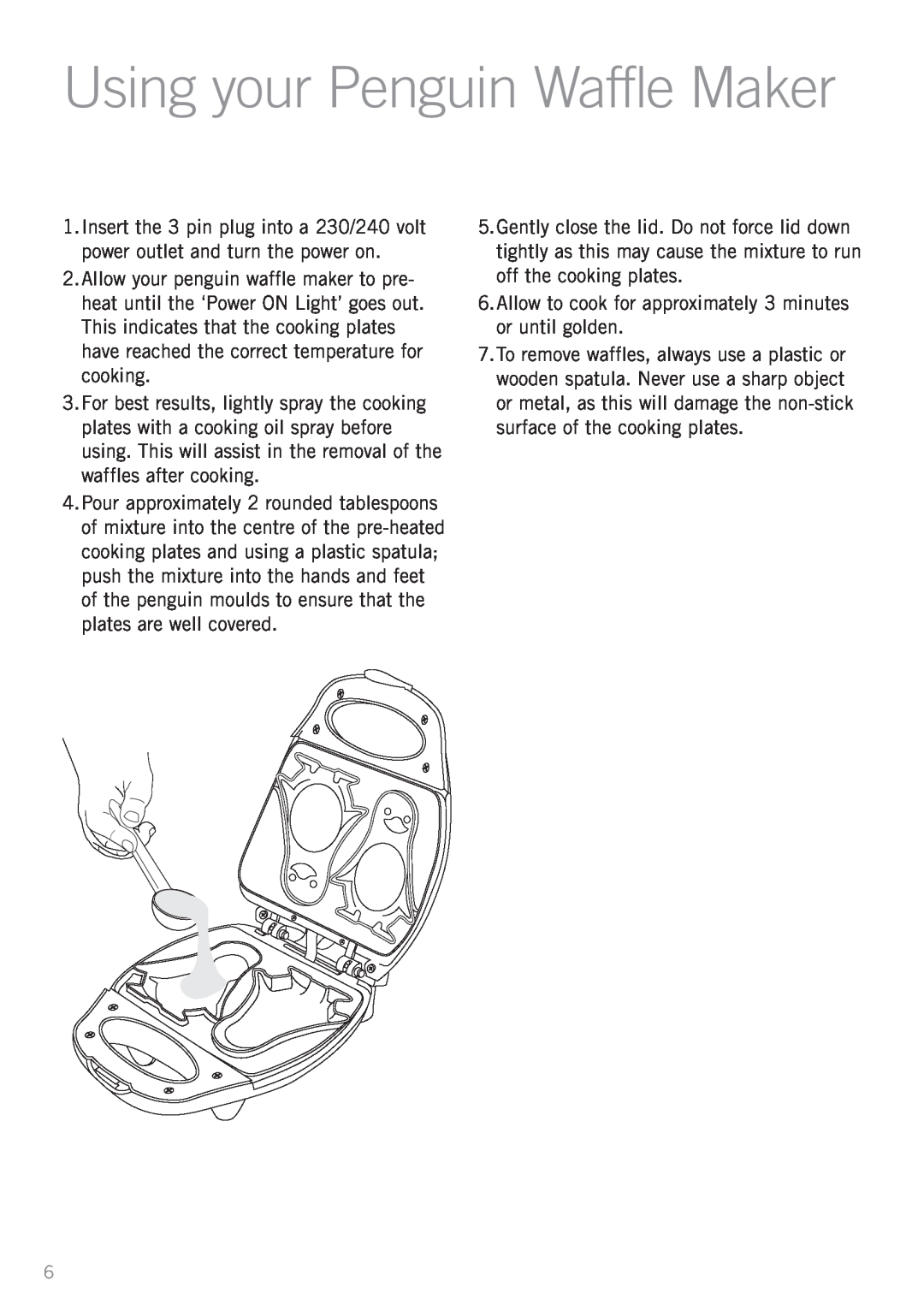 Sunbeam WM3100 manual Using your Penguin Waffle Maker 