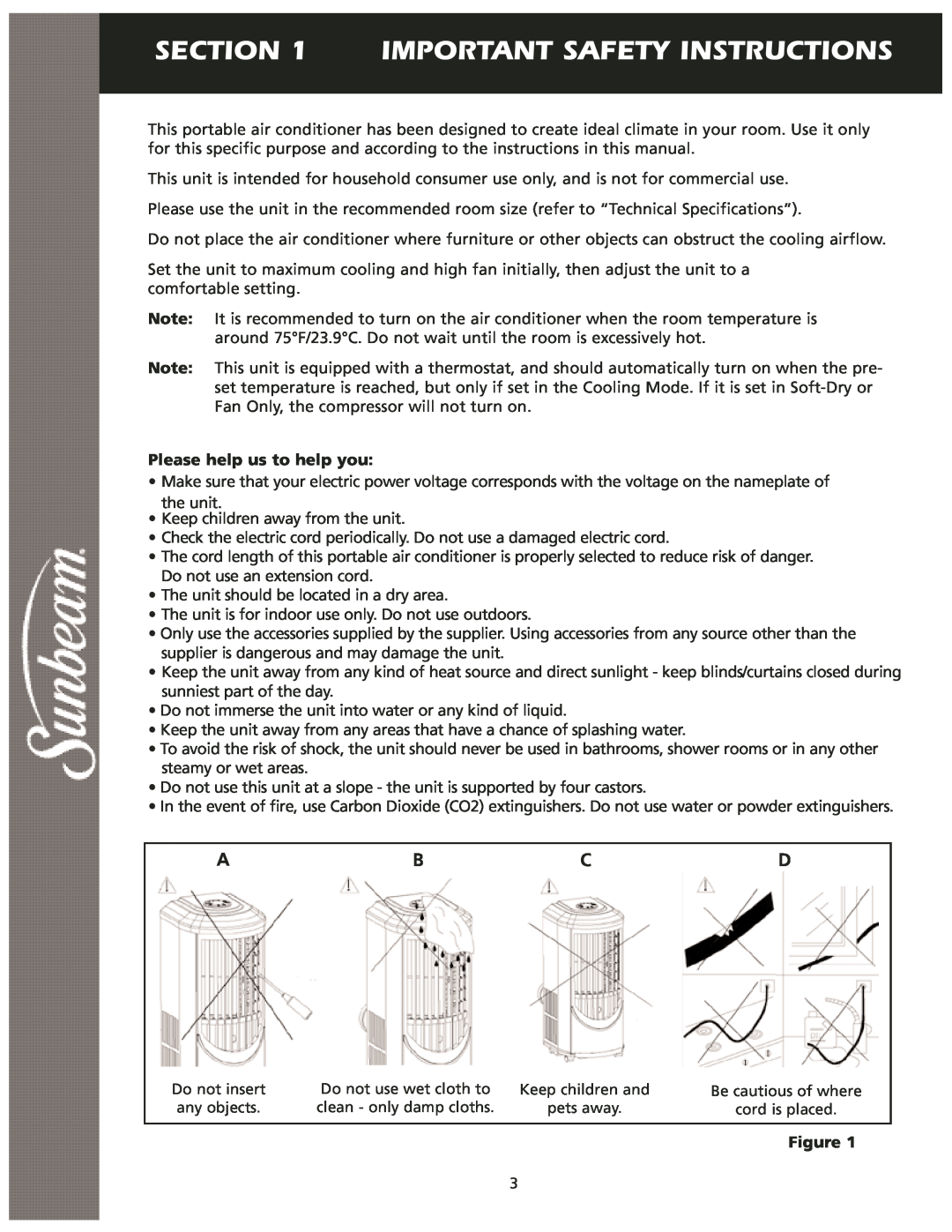 Sunbeam KY-25 user manual Important Safety Instructions, Please help us to help you 