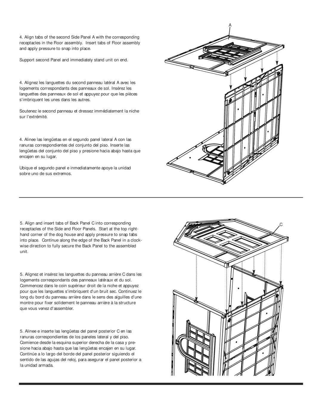 Suncast dh350 owner manual Support second Panel and immediately stand unit on end 