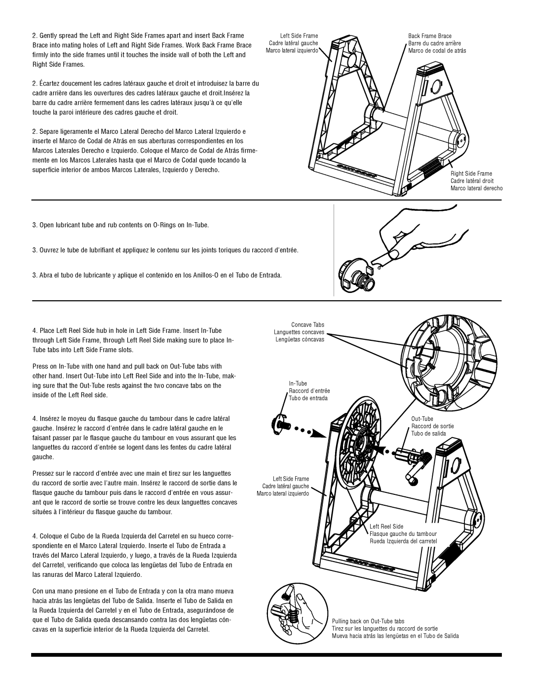 Suncast RHT2005 owner manual Situées a linterieur du flasque gauche du tambour 