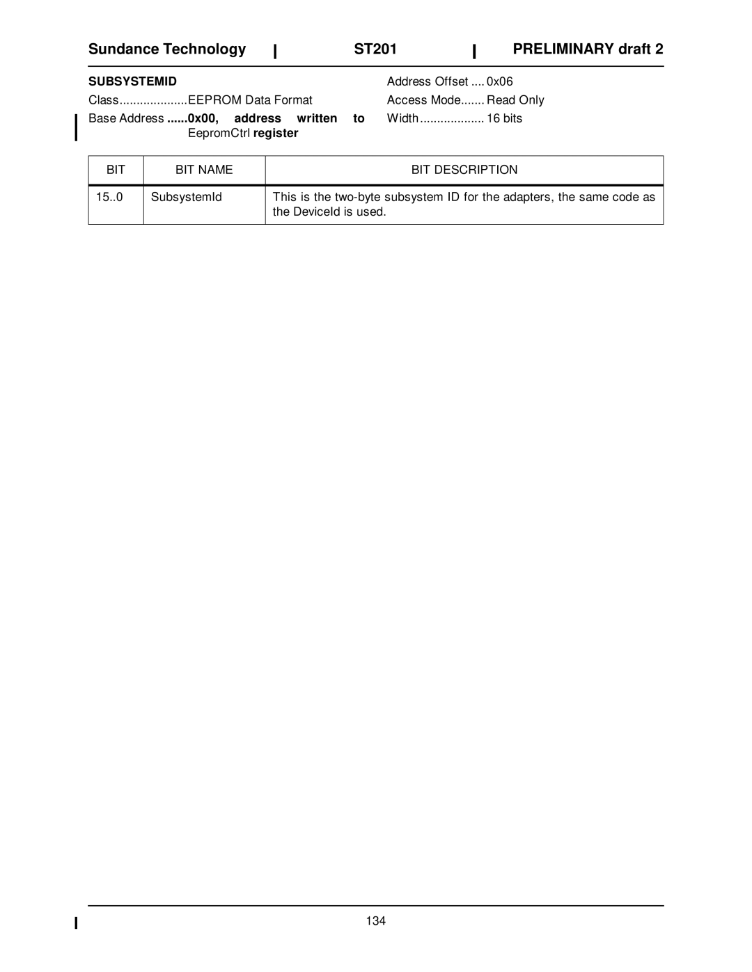 Sundance Spas ST201 manual Address Offset 0x06 