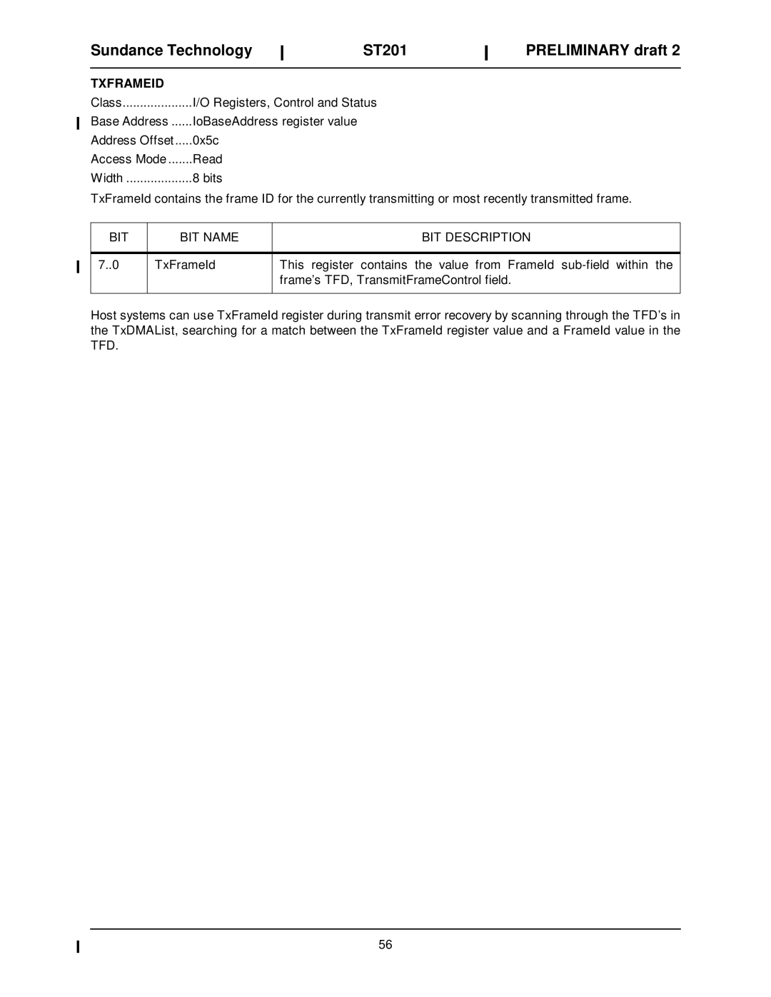 Sundance Spas ST201 manual Txframeid 