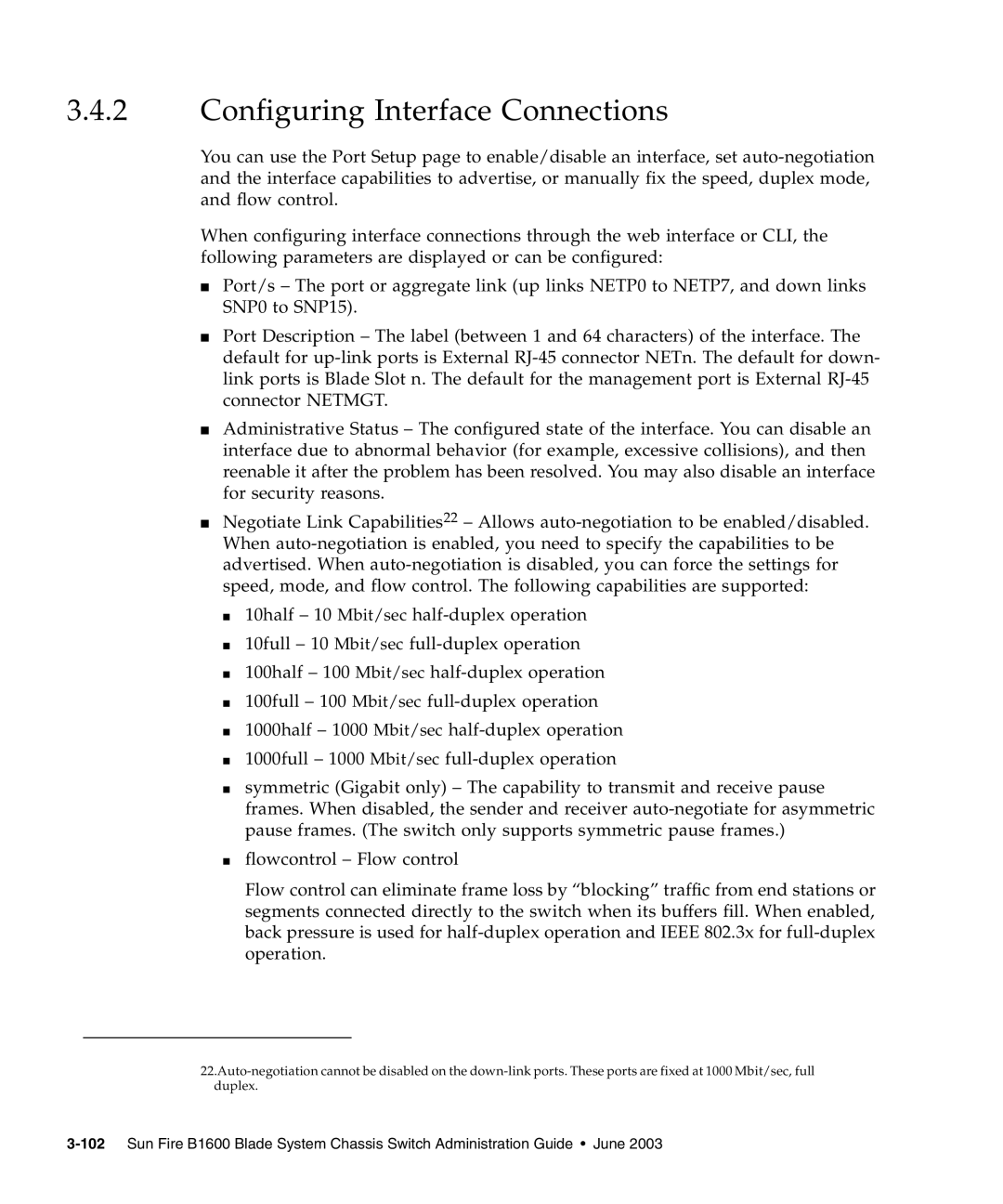 Sunfire B1600 manual Configuring Interface Connections 