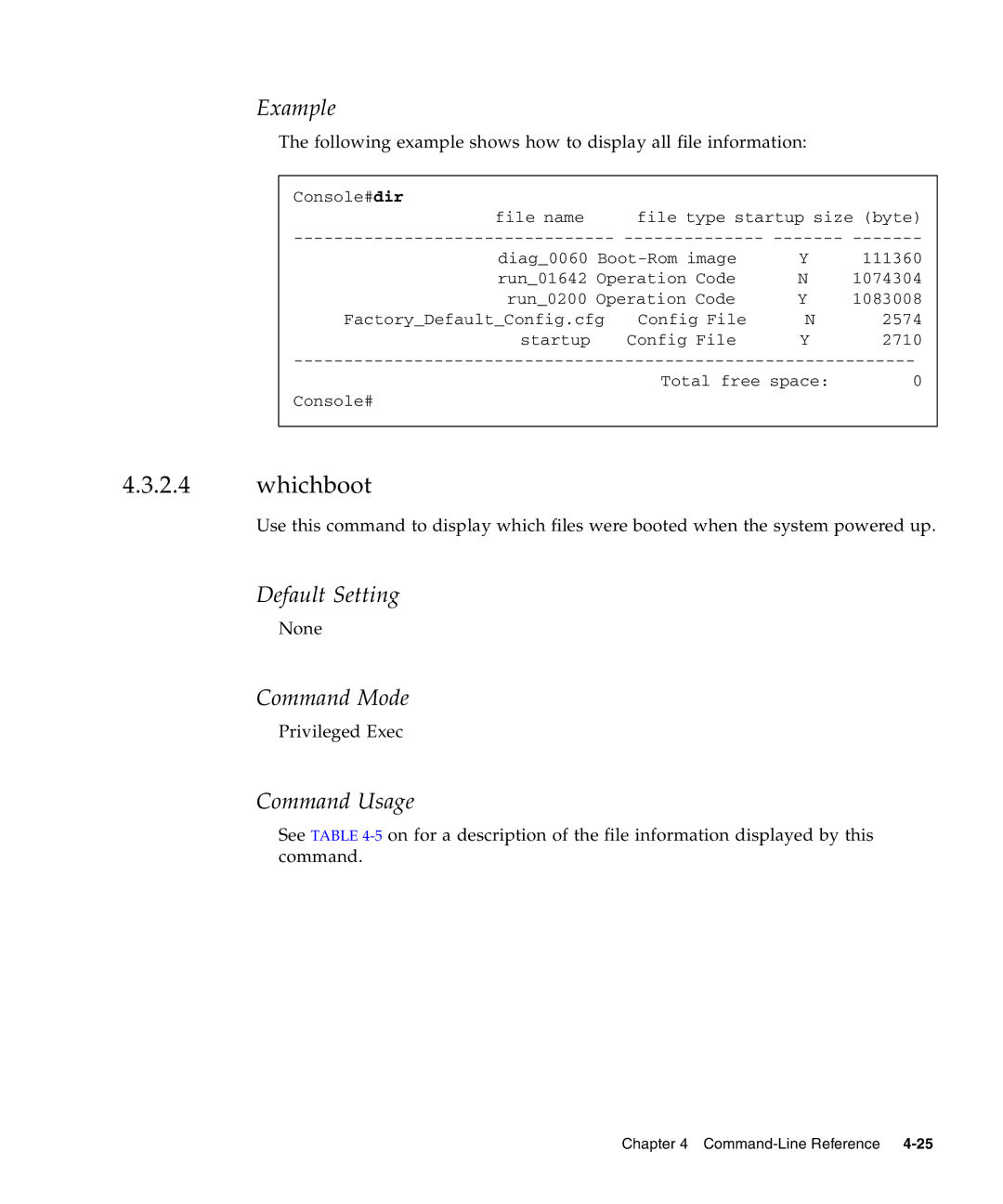 Sunfire B1600 manual Whichboot, Following example shows how to display all file information 