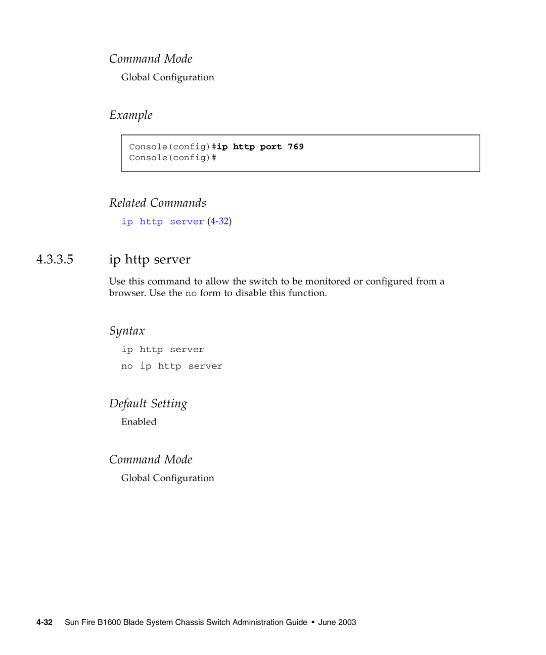 Sunfire B1600 manual Ip http server 