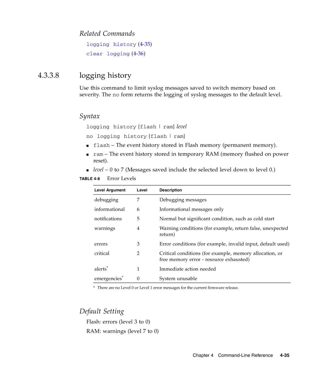 Sunfire B1600 manual Logging history, 8Error Levels 