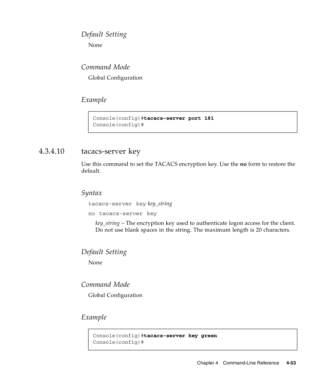 Sunfire B1600 manual Tacacs-server key, Consoleconfig#tacacs-server port 