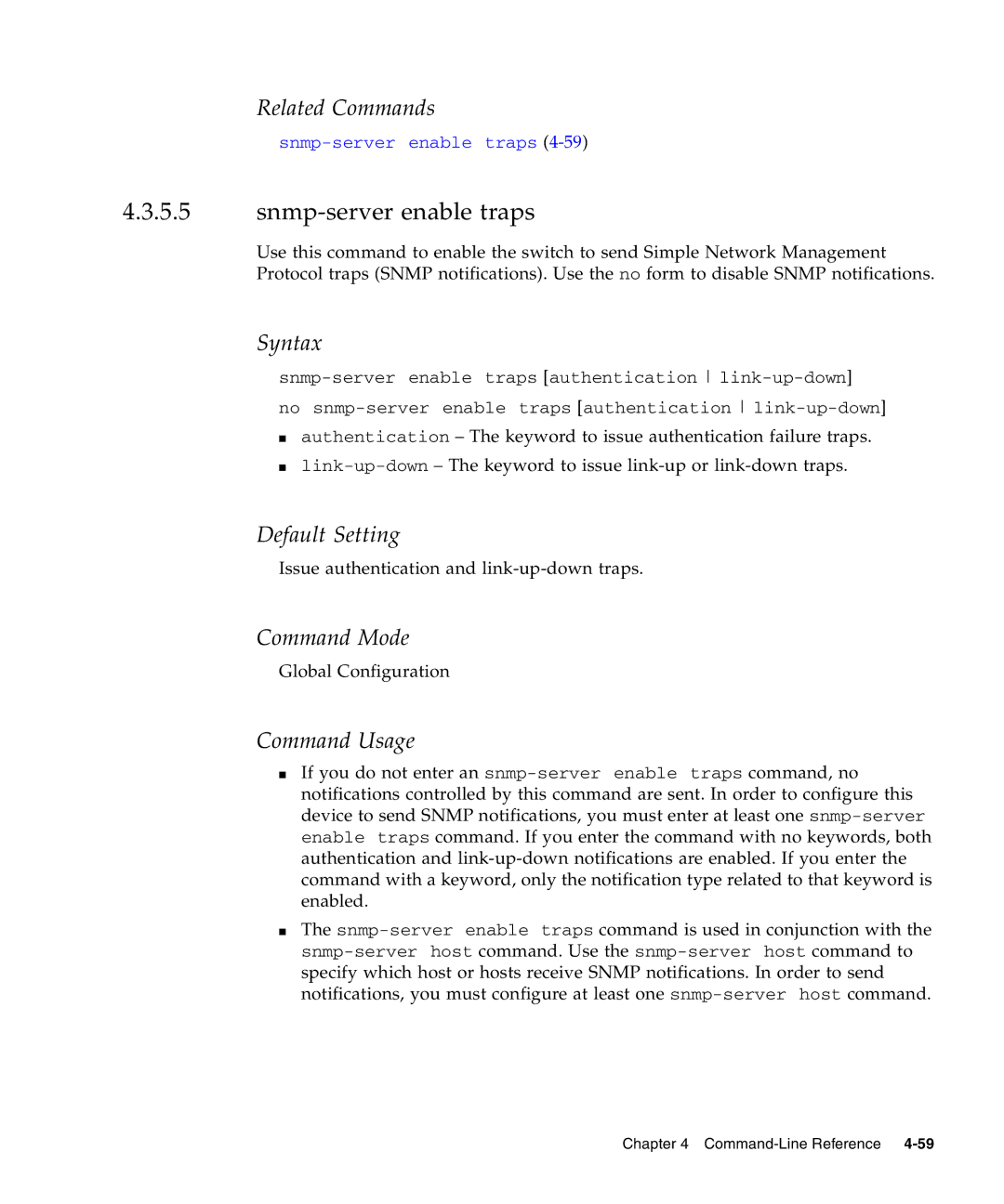 Sunfire B1600 manual Snmp-server enable traps 