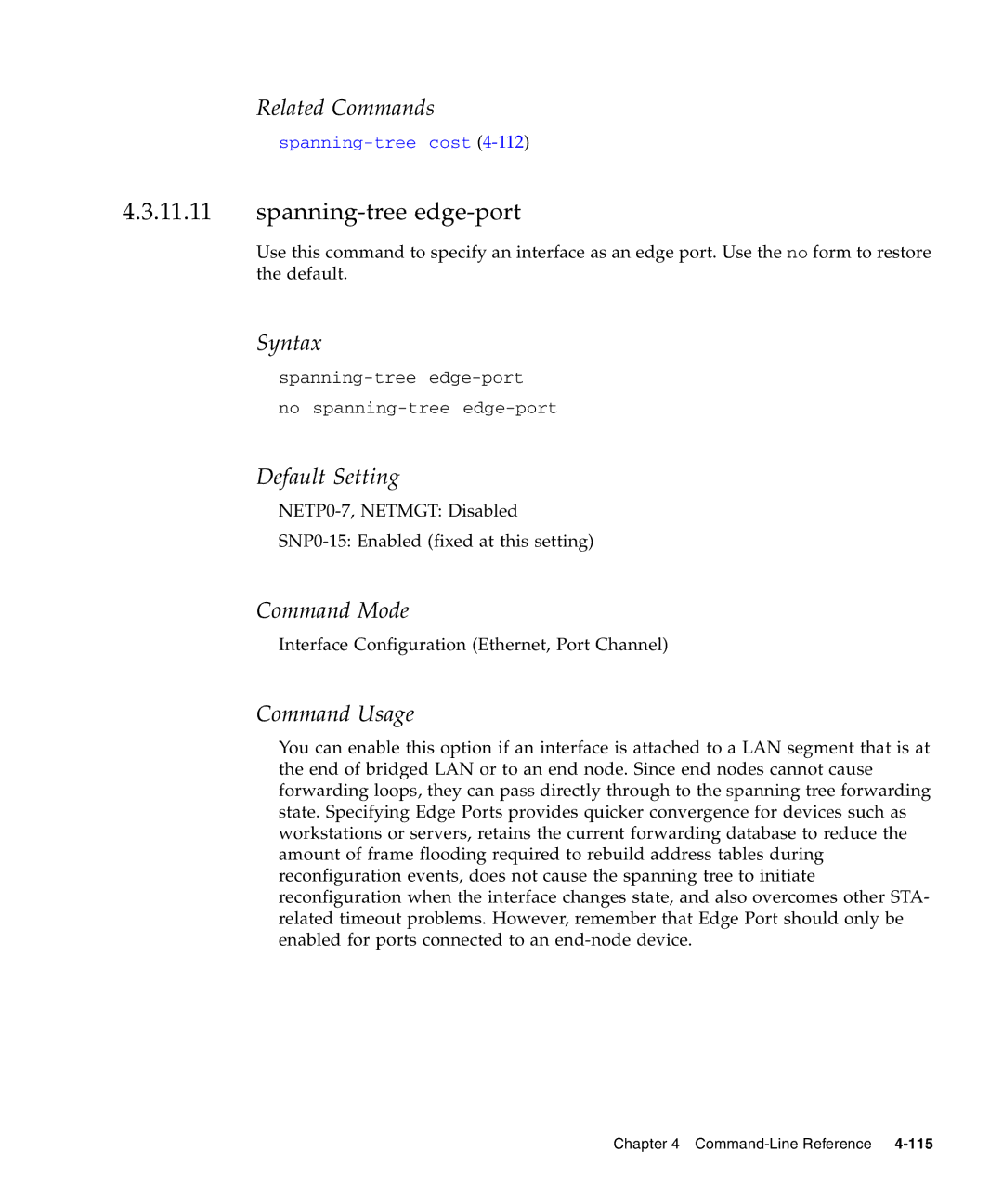 Sunfire B1600 manual Spanning-tree edge-port 