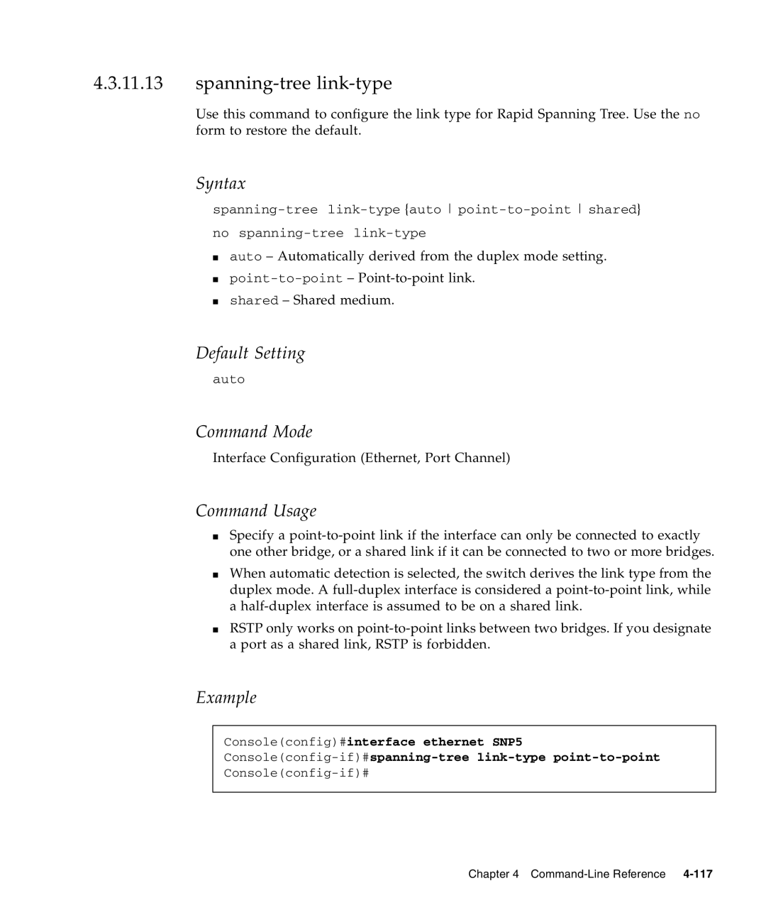 Sunfire B1600 manual Spanning-tree link-type 