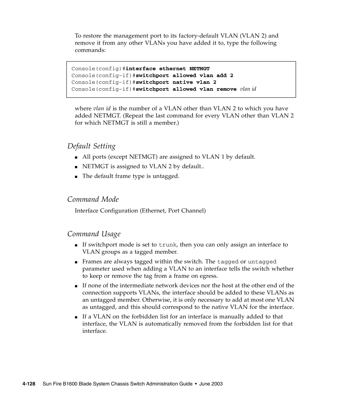 Sunfire B1600 manual Default Setting 