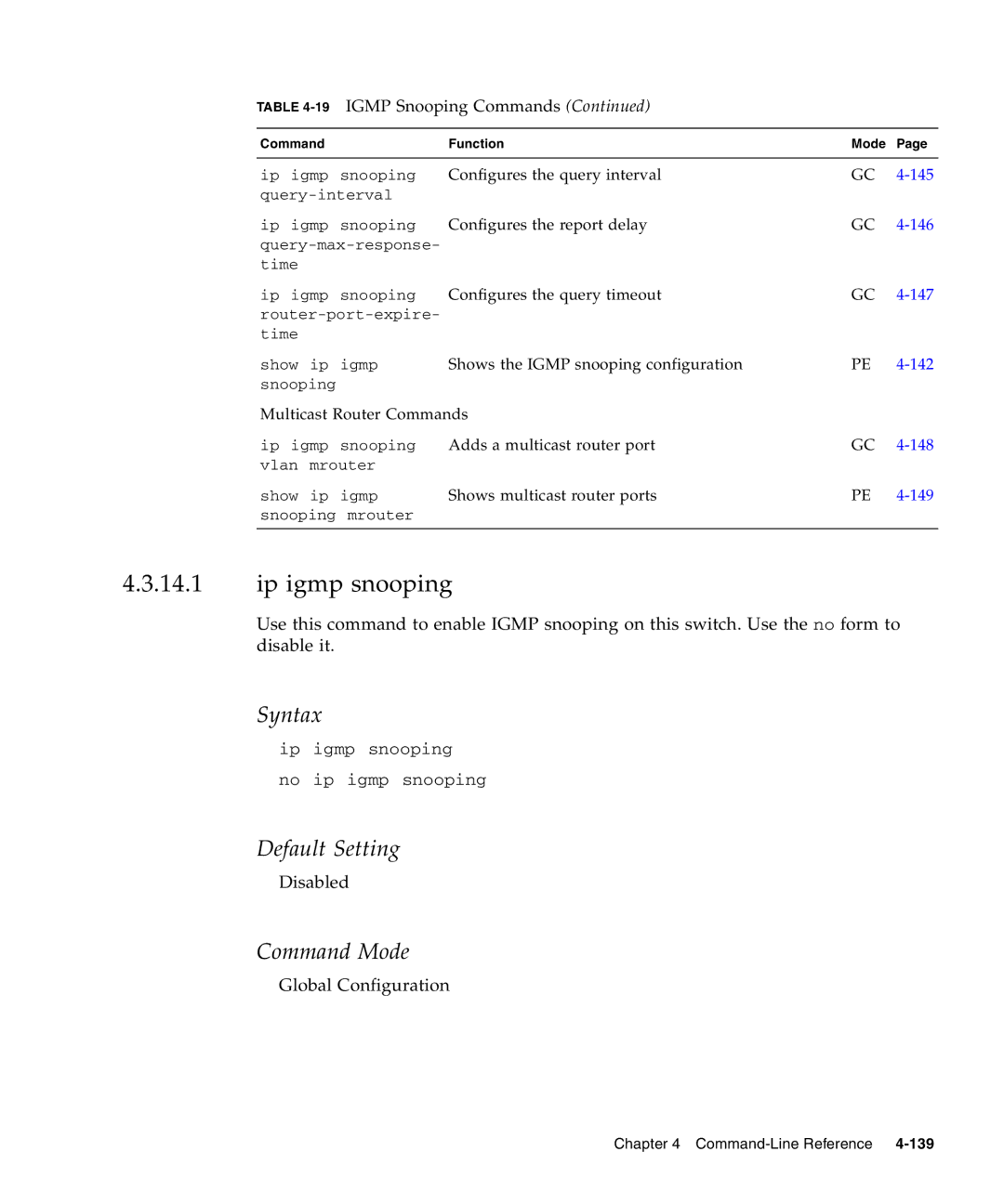 Sunfire B1600 manual Ip igmp snooping, Syntax 