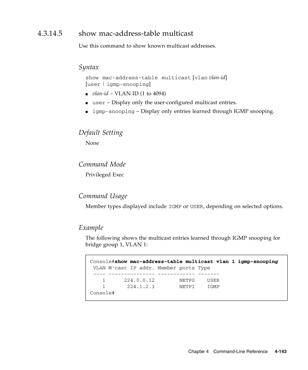 Sunfire B1600 manual Show mac-address-table multicast 