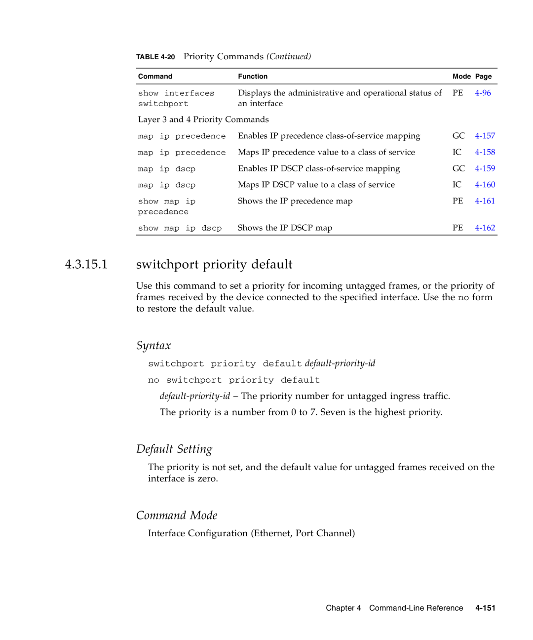 Sunfire B1600 manual Switchport priority default 