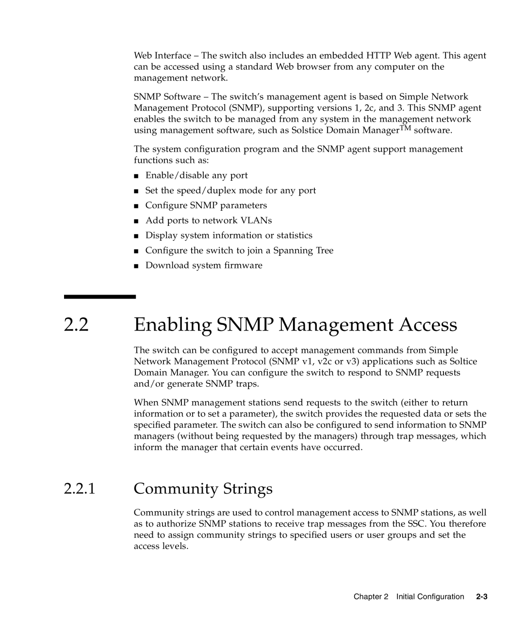 Sunfire B1600 manual Enabling Snmp Management Access, Community Strings 