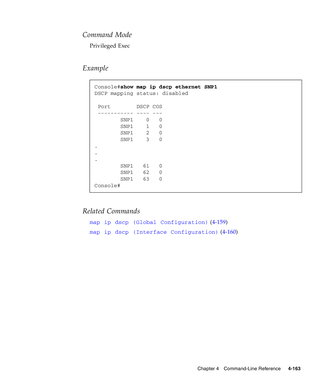 Sunfire B1600 manual Map ip dscp ethernet SNP1 