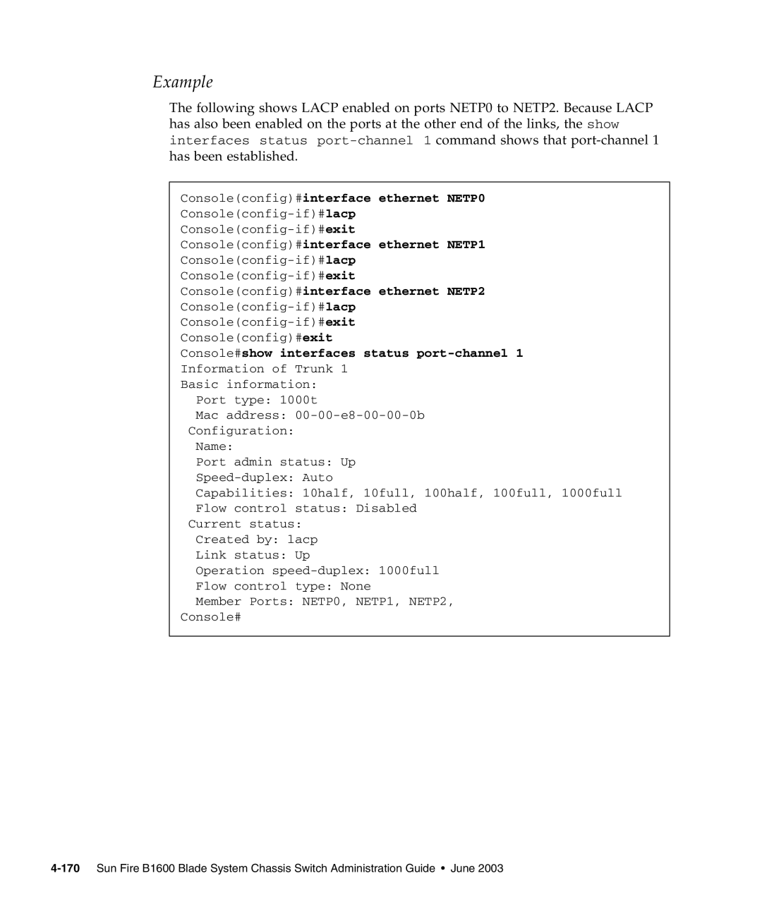 Sunfire B1600 manual Consoleconfig#interface ethernet NETP0 