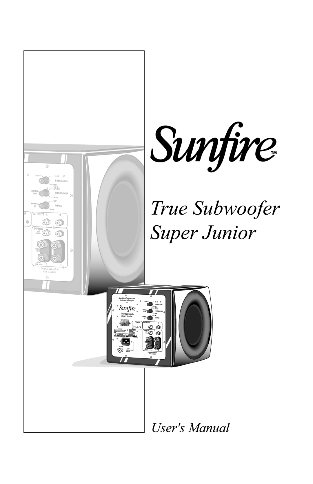 Sunfire Home Theater System manual 