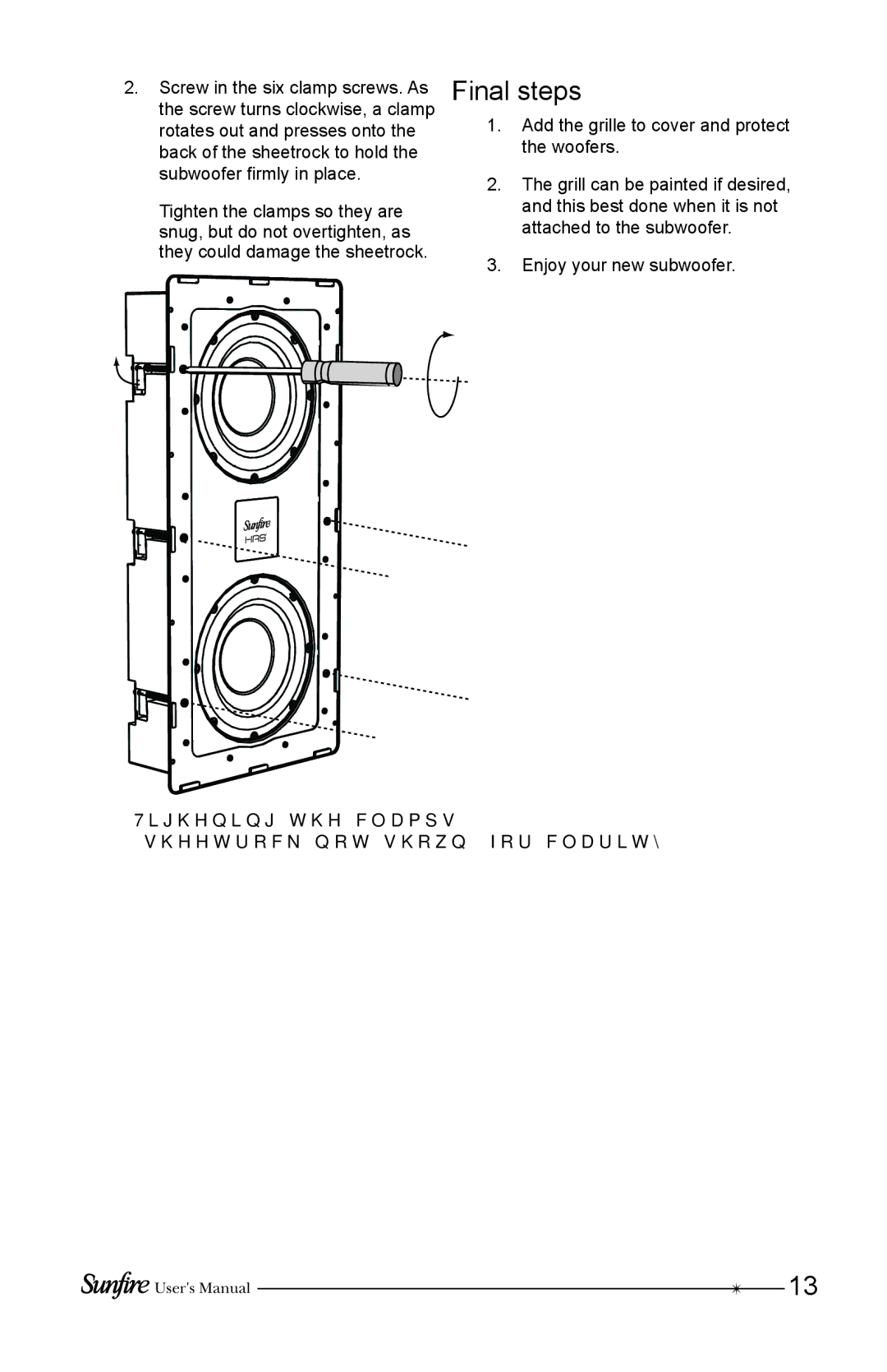 Sunfire HRSIW8 user manual Final steps 