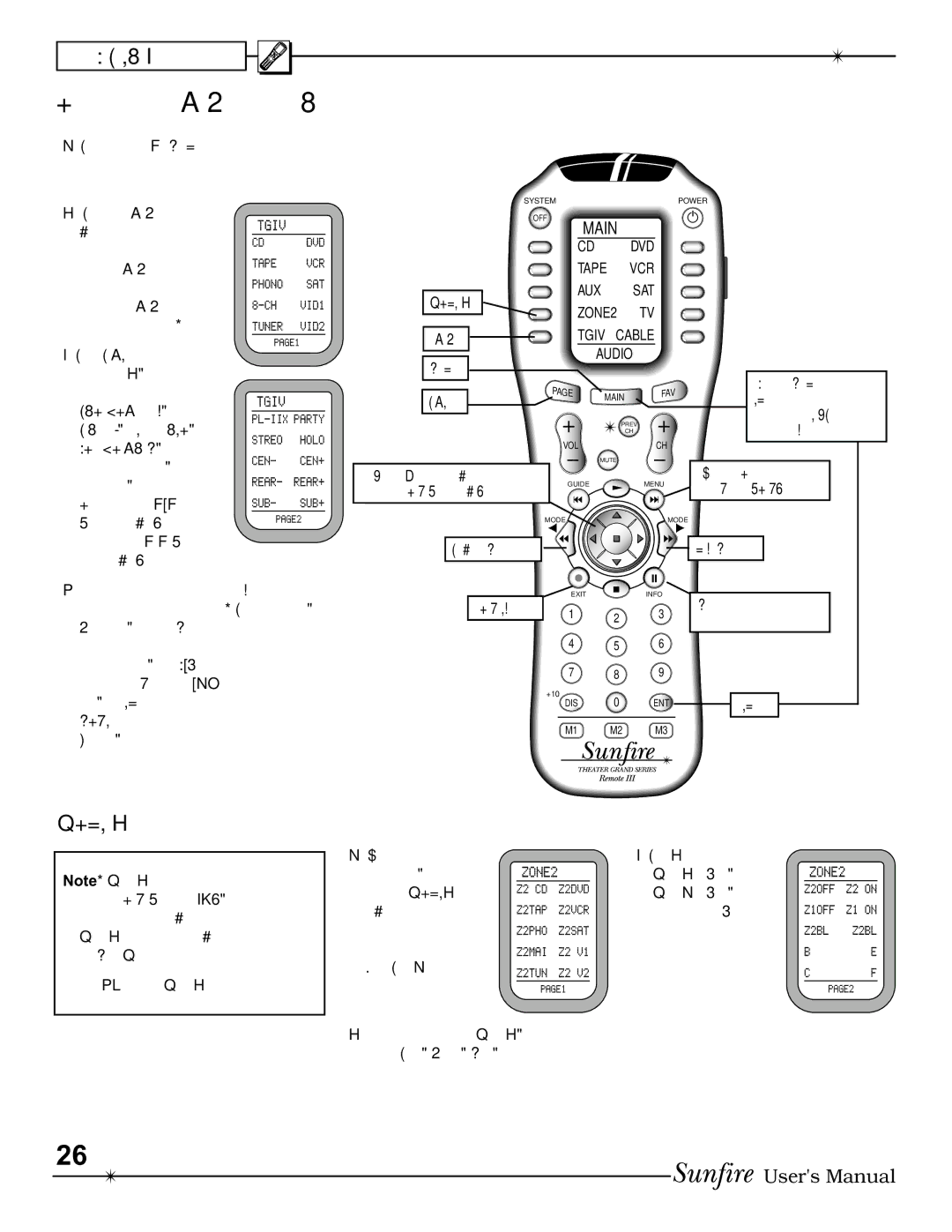 Sunfire IV manual Operating the Tgiv with the Remote, Zone, Main Audio, Ent 