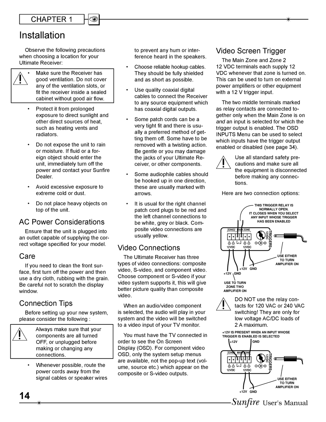 Sunfire Radio manual Installation 