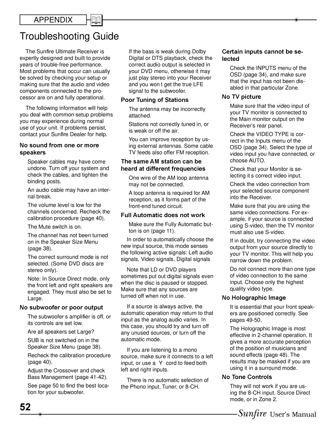 Sunfire Radio manual Troubleshooting Guide, Same AM station can be heard at different frequencies 